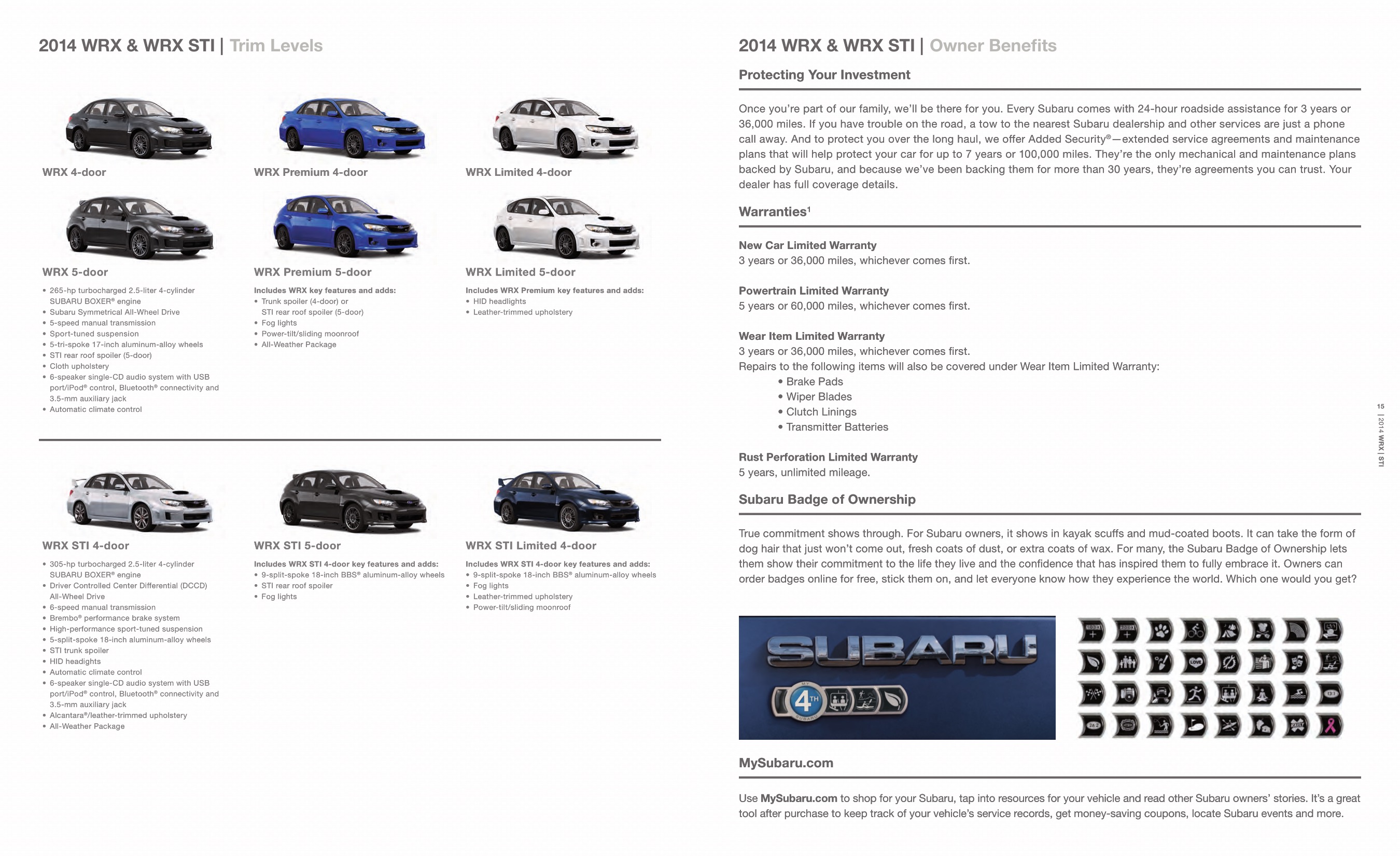 2014 Subaru Impreza WRX Brochure Page 8